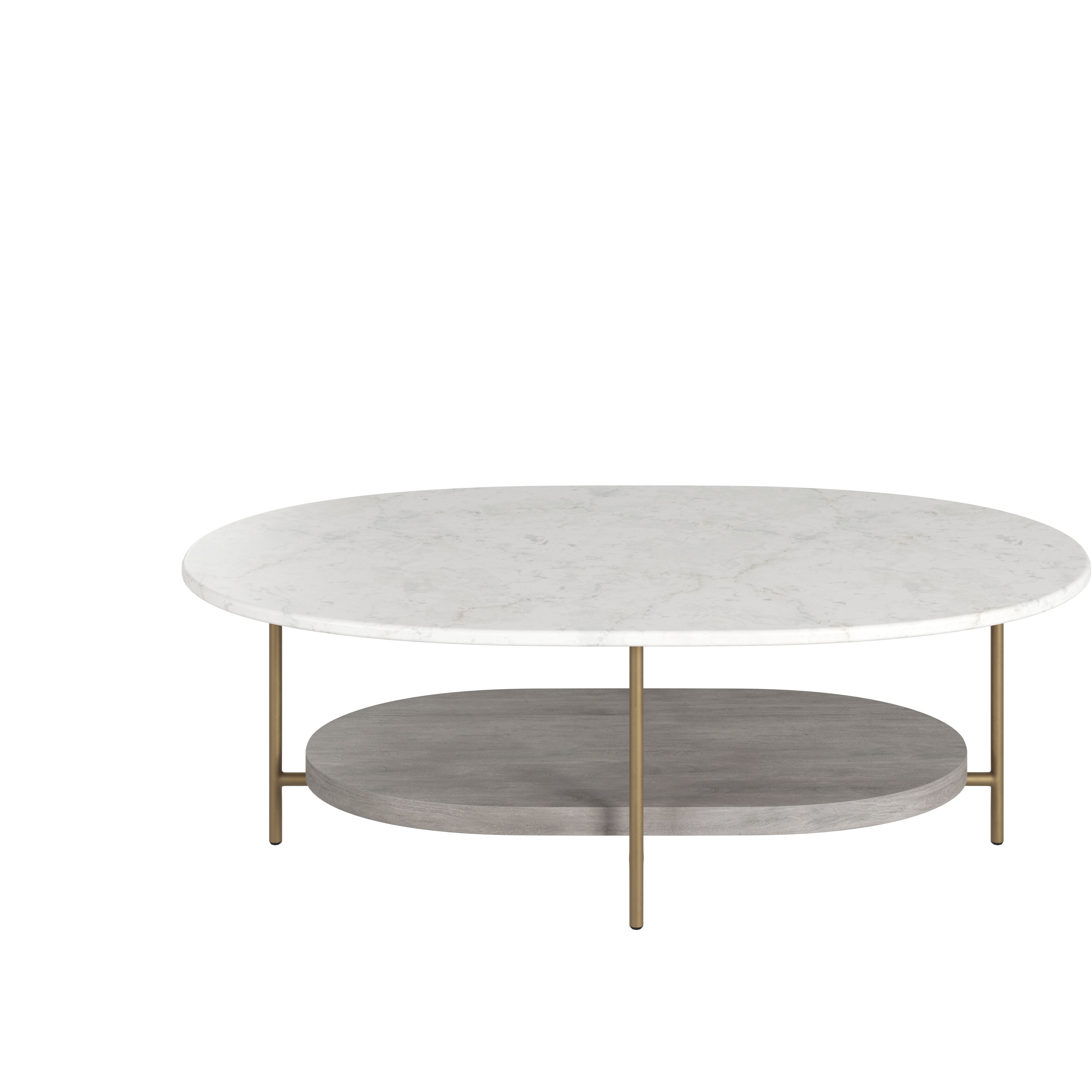 Deja 50 X 28.25 inch White / Antique Brass Coffee Table